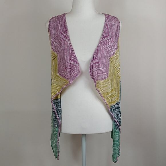 Xhilaration Women's Knitted Chevron Color Block Vest XL - Picture 1 of 7